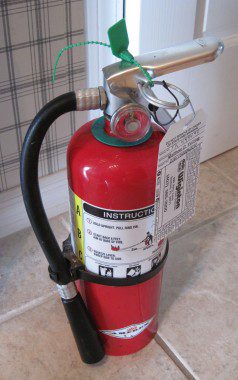 We have "we're not joking around" sized fire extinguishers readily available throughout the house.