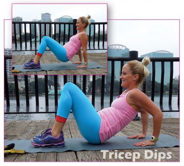 Tricep Dips: 15 reps