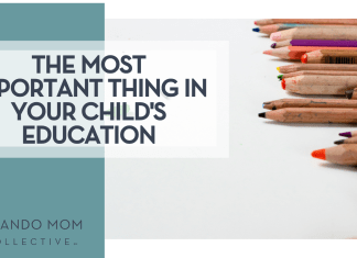 Markus Spiske via Unsplash colored pencils on the right side of a white back ground with words 'The Most Important Thing In Your Child's Education' on the left