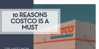 10 reasons CostCo is a must over top of a photo of the outside of a CostCo Wholesale Club