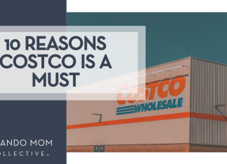 10 reasons CostCo is a must over top of a photo of the outside of a CostCo Wholesale Club