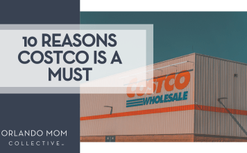 10 reasons CostCo is a must over top of a photo of the outside of a CostCo Wholesale Club