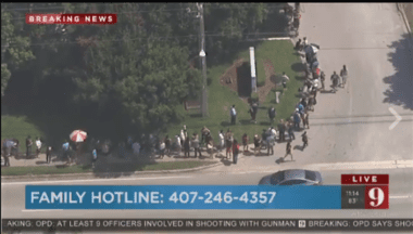 Glued to the TV watching WFTV report about the massive lines of people waiting to give blood!