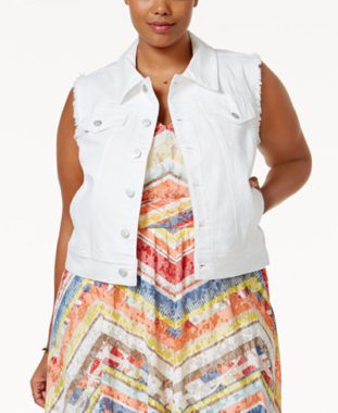 macys denim vest