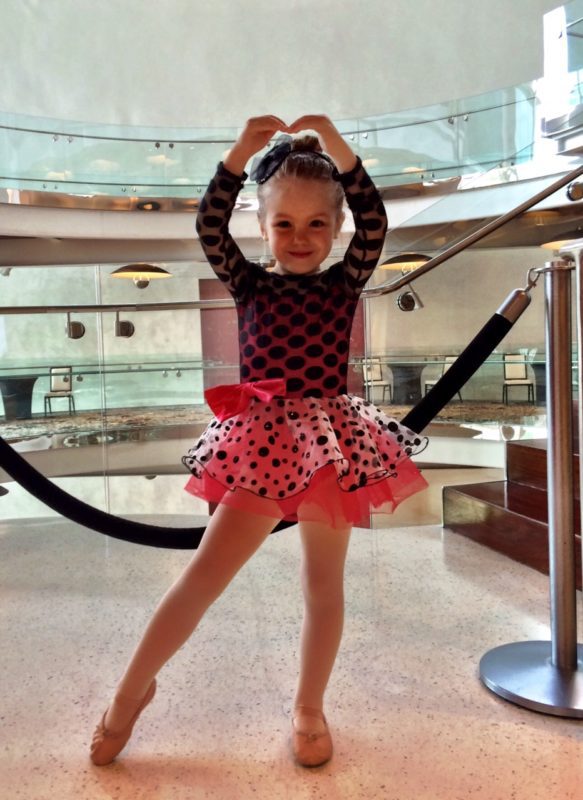 Posing before her first dance recital practice