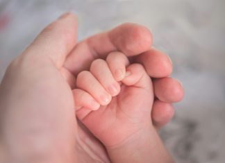 Hu Chen via Unsplash baby fist in an adult hand