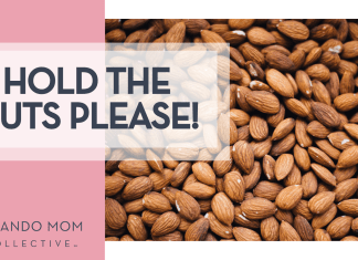 Chuttersnap via Unsplash almonds with 'hold the nuts please' on the left
