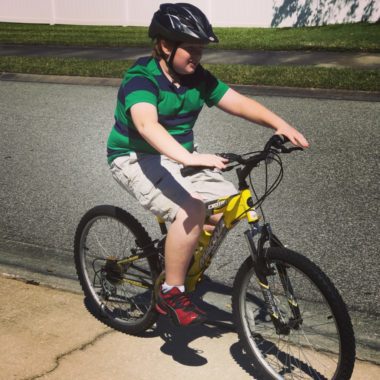 My oldest and his new bike!