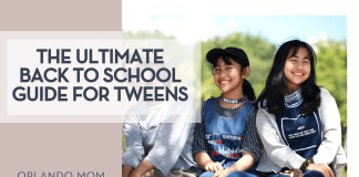 Rahmani Kresna via Unsplash three young girls sitting together in a row with words 'The Ultimate Back to School Guide for Tweens'