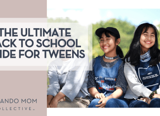 The Ultimate Back to School Guide for Tweens Rahmani Kresna via Unsplash three young girls sitting together in a row with words 'The Ultimate Back to School Guide for Tweens'