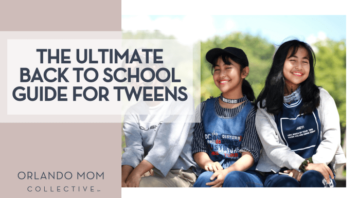 The Ultimate Back to School Guide for Tweens Rahmani Kresna via Unsplash three young girls sitting together in a row with words 'The Ultimate Back to School Guide for Tweens'