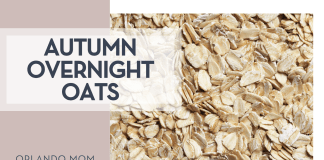 Autumn Overnight Oats Lukasz Rawa via Unsplash oats spread out with 'Autumn Overnight Oats' on the left