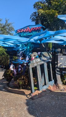 Shark Entrance sign from the side