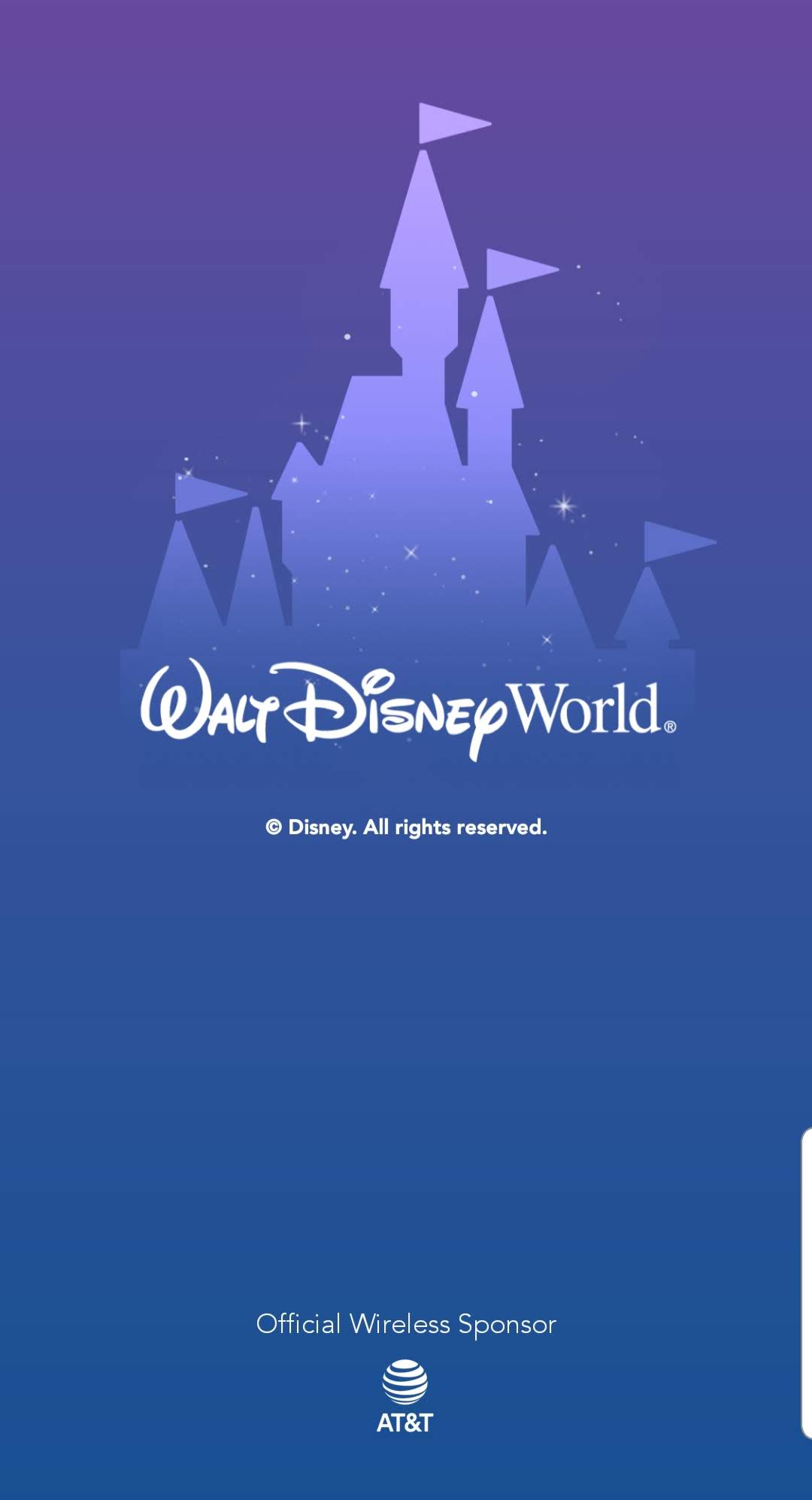 Disney app home screen