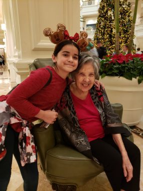 Grandma and great-granddaughter at DIsney's Grand Floridian resort