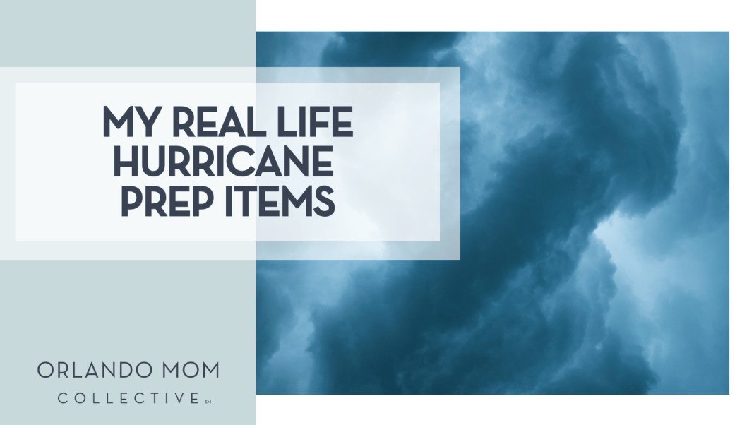 my real life hurricane prep items Alexander jawfox unsplash blue storm cloud with words 'my real life hurricane prep items' overtop
