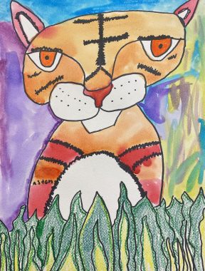 childs Rousseau painting of a tiger