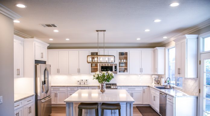 clean bright white kitchen