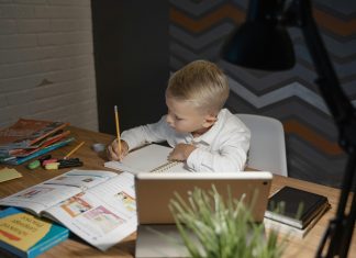 child doing homework