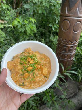 Peanut Stew with sweet potatoes, mustard greens and roasted potatoes