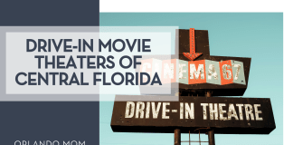 Dominique Hicks via unsplash drive in theatre sign with words 'drive-in movie theaters of central florida' on the left.