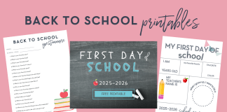 First Day of School Printables!!