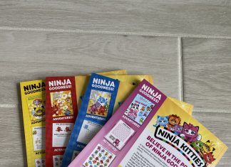 Ninja Kitties book series. It displays four, colorful books.