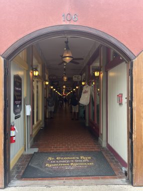 entrance to St. George's Row, date night in St. Augustine