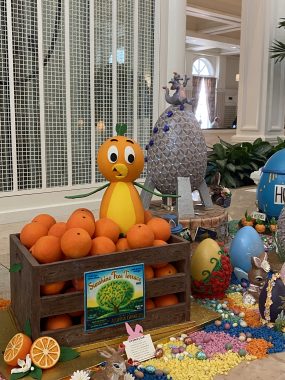 orange bird themed Easter egg