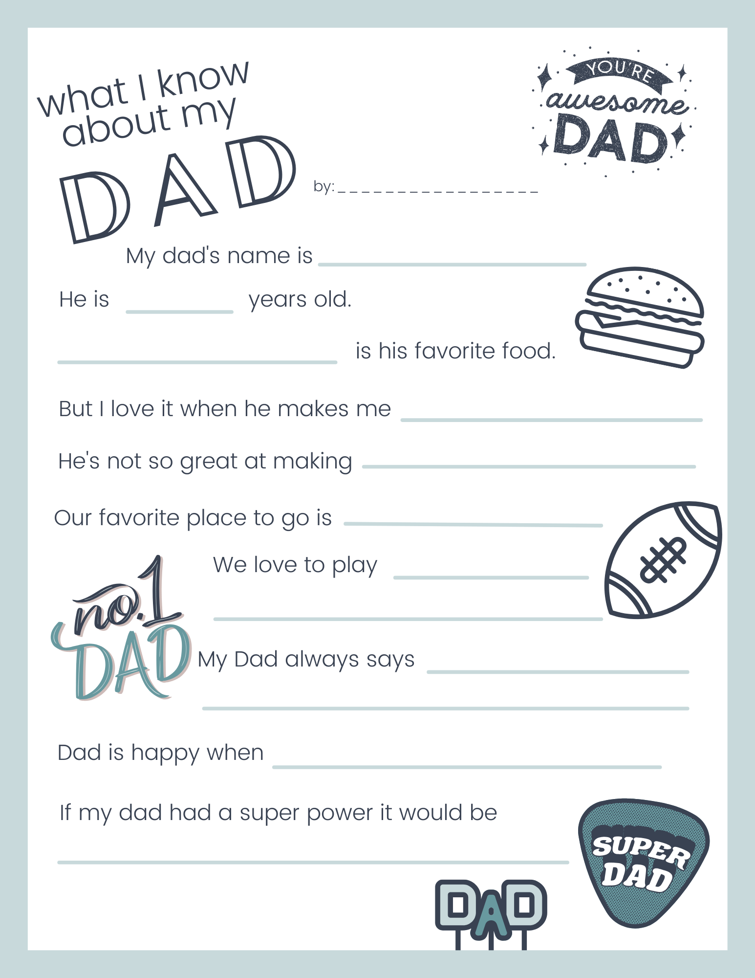 Dad Printable