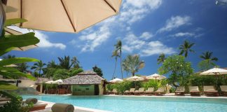 photo of a cabana by a pool staycation