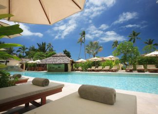 photo of a cabana by a pool staycation