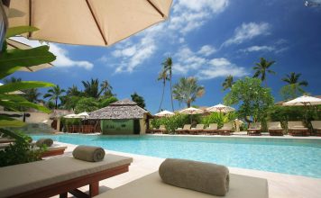 photo of a cabana by a pool staycation