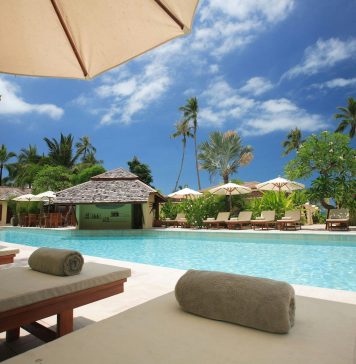 photo of a cabana by a pool staycation