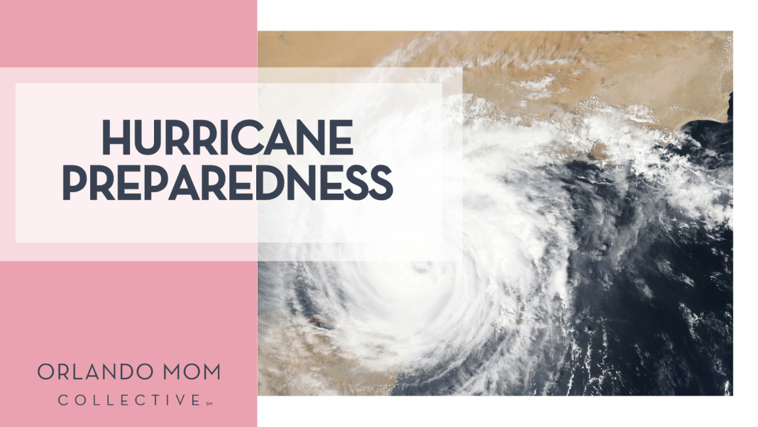 Hurricane Preparedness hurricane satelite image from Unsplash with words 'hurricane preparedness' on the left side