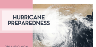 Hurricane Preparedness hurricane satelite image from Unsplash with words 'hurricane preparedness' on the left side