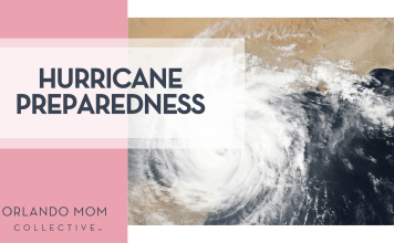 Hurricane Preparedness hurricane satelite image from Unsplash with words 'hurricane preparedness' on the left side