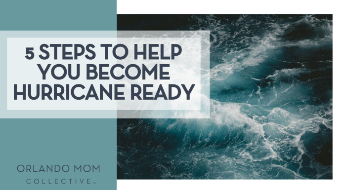 5 Steps to Help You Become Hurricane Ready storm via unsplash with words '5 steps to help you become hurricane ready' on the left.