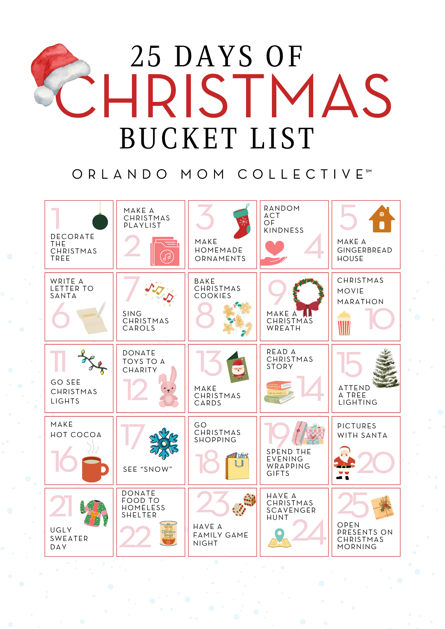 25 Days of Christmas Bucket List