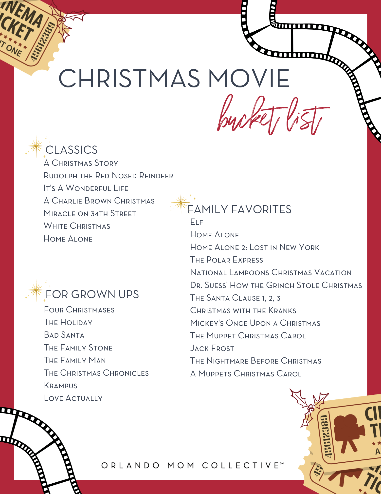 Christmas Movie Bucket List
