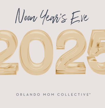 Noon Year's Eve 2025 on tan background