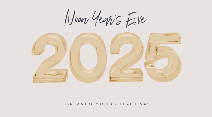 Noon Year's Eve 2025 on tan background