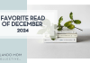 Alex lvrs via unsplash three white books with greenery on top on a light gray surface with white wall behind - Favorite Read of December 2024 text over top