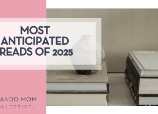 karolina-grabowska via unsplash vase on top of a stack of books with another beside it with words 'most anticipated reads of 2025' overtop