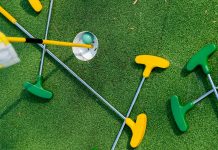 mini golf clubs on the green for disney activities in orlando