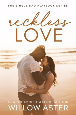 Reckless Love by Willow Aster book cover with couple embracing on the beach