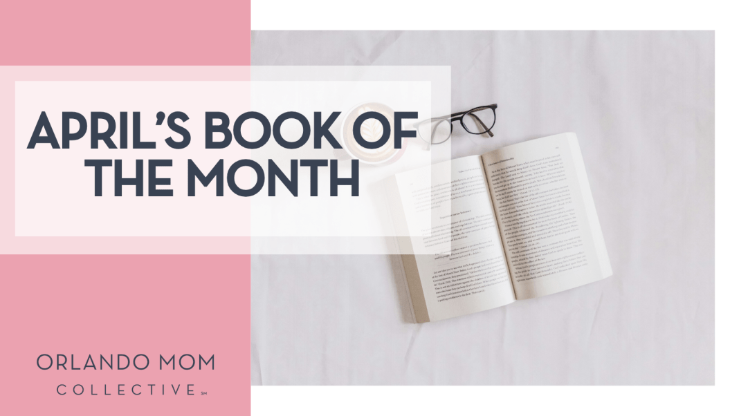 April's book of the month sincerely-media via unsplash open book, a cup of coffee and eye glasses on a white sheet with words 'April's book of the month' on the left side