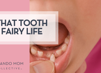 Tooth Fairy Magic: Fun Traditions, Sparkly Surprises, and How Much to Pay graphic that says "that tooth fairy life" with a child in the background with a loose tooth.