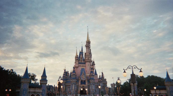 view of cinderella castle in disney world, raising kids on a budget in orlan do