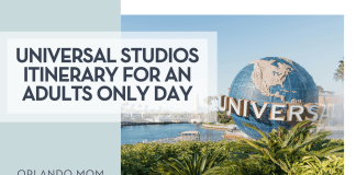 Universal Studios Itinerary for an Adults Only Day universal studios globe via unsplash with words 'universal studios for an adults only day" on the left